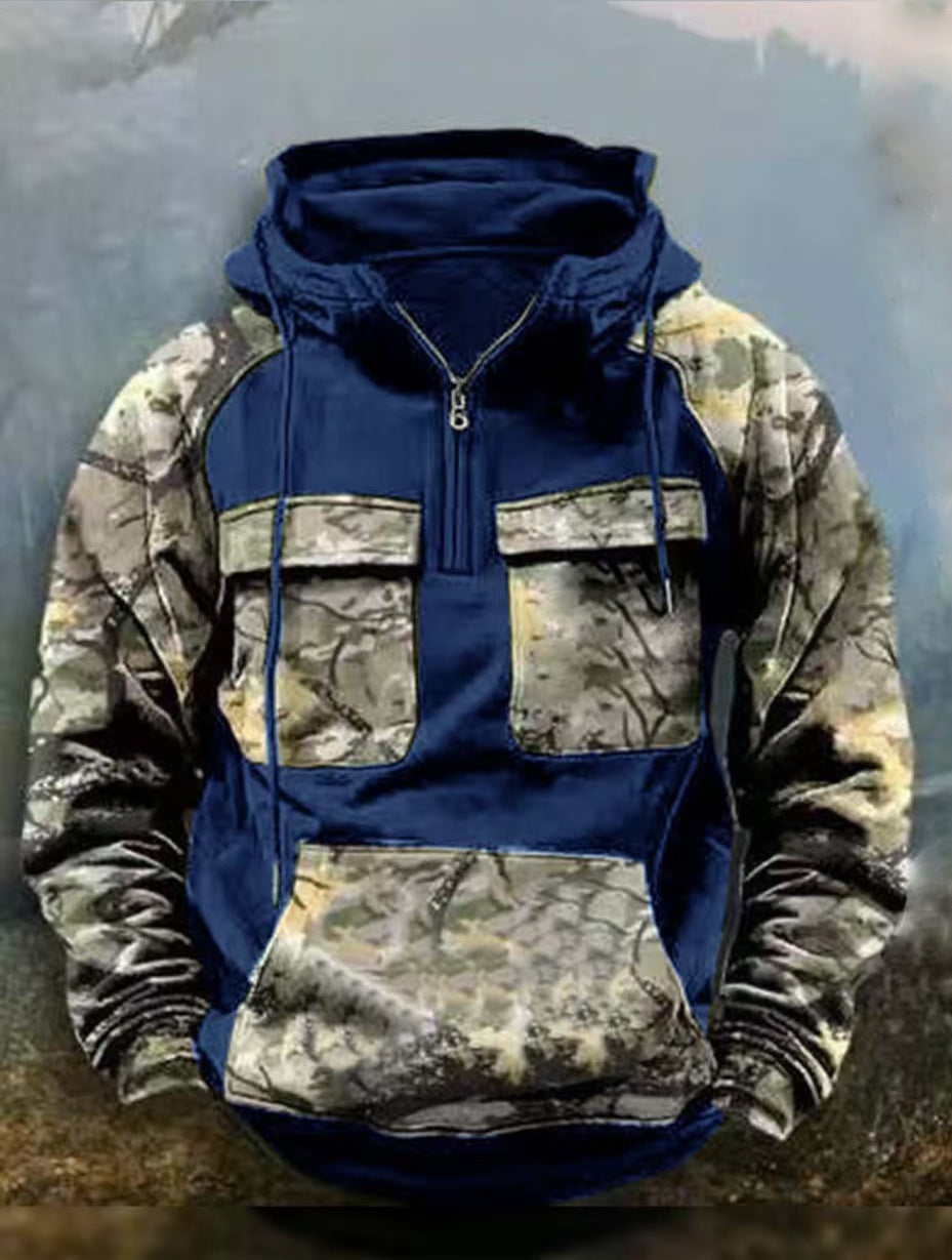 Herren Camouflage Funktionskapuzenpullover Aliams