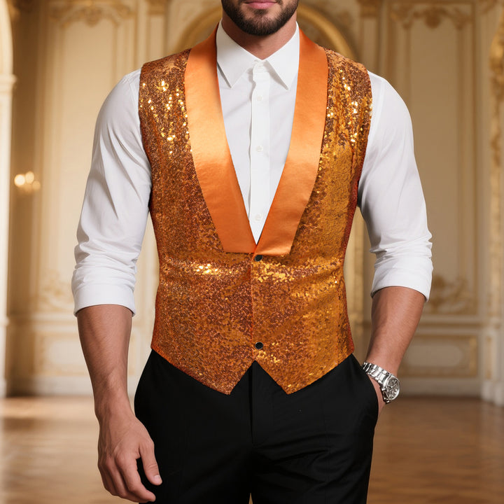 Herren glamouröse Pailletten-Weste Aliams