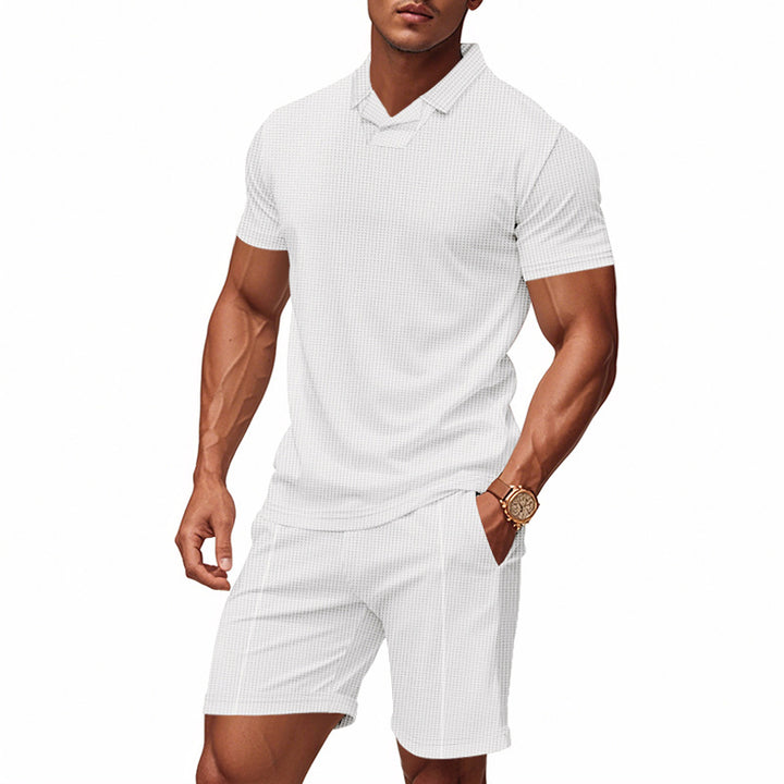 Herren sportliches Kurzarm-Komplettoutfit mit strukturiertem Design Aliams