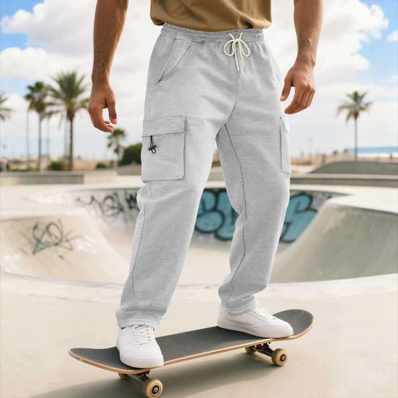 Herren bequeme Cargo-Jogginghose mit praktischen Seitentaschen Aliams