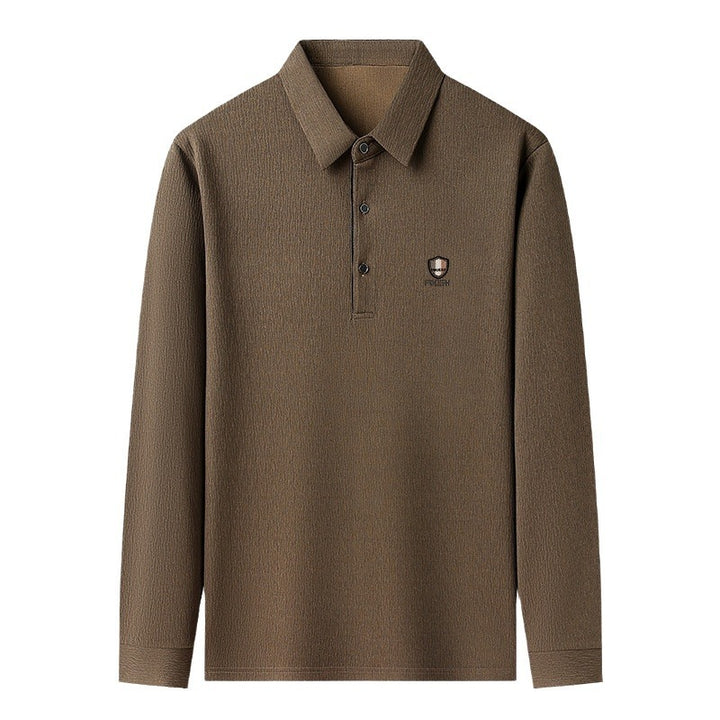 Herren elegantes Langarm Poloshirt mit strukturiertem Material und sportlichem Design Aliams