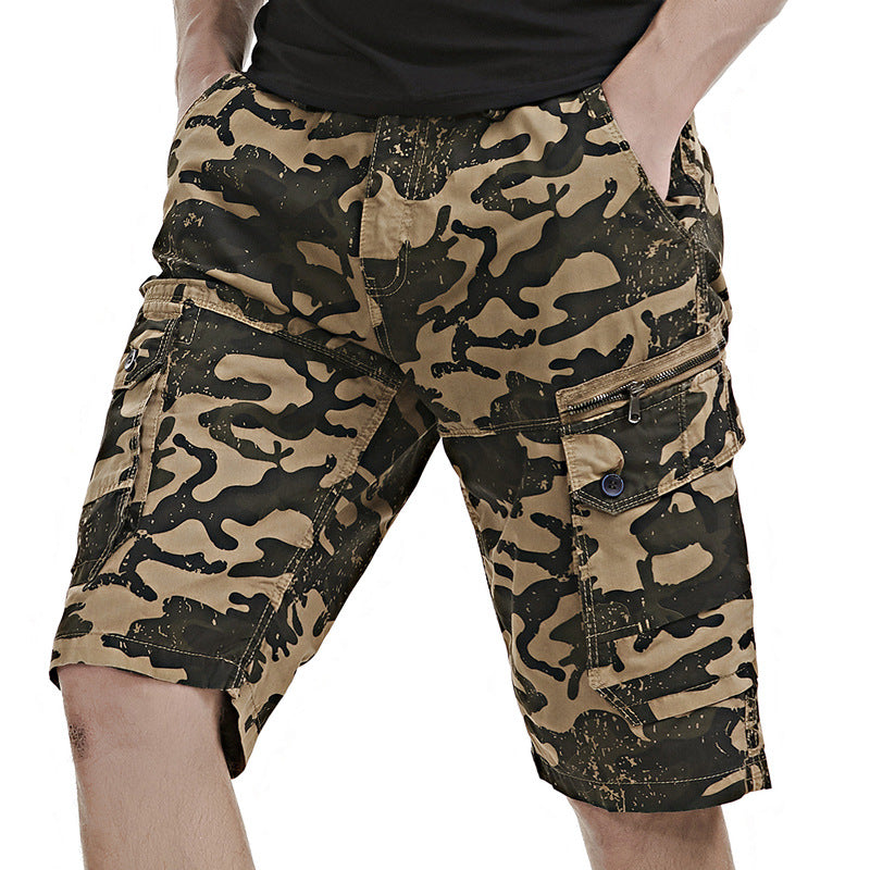 Herren Cargoshorts mit praktischen Taschen und modernem Camouflage-Muster Aliams