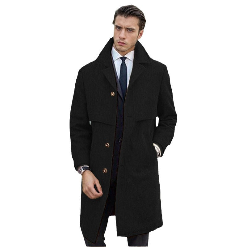 Herren urbaner Wollmantel mit asymmetrischem Schnitt Aliams