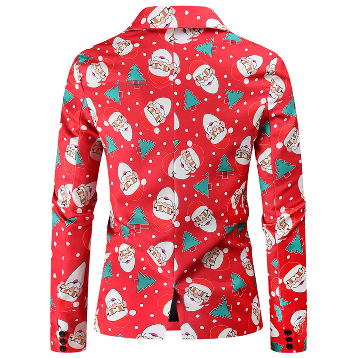 Herren festlicher Blazer mit fröhlichem Weihnachtsdesign Aliams