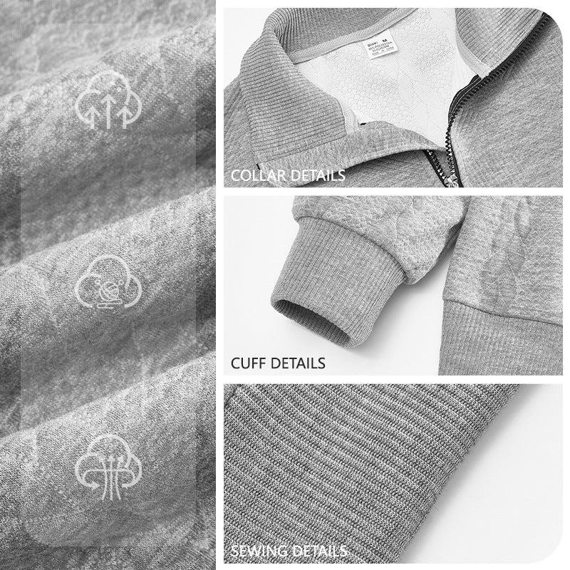 Herren Hoher Kragen Strickpullover mit Reißverschluss Aliams