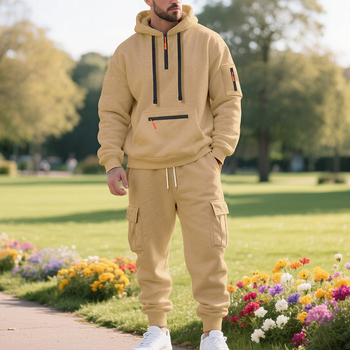 Herren sportliches Kapuzenpullover und Jogginghose Set Aliams