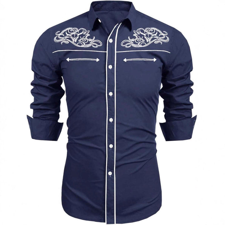 Herren elegante Stickereihemd Aliams