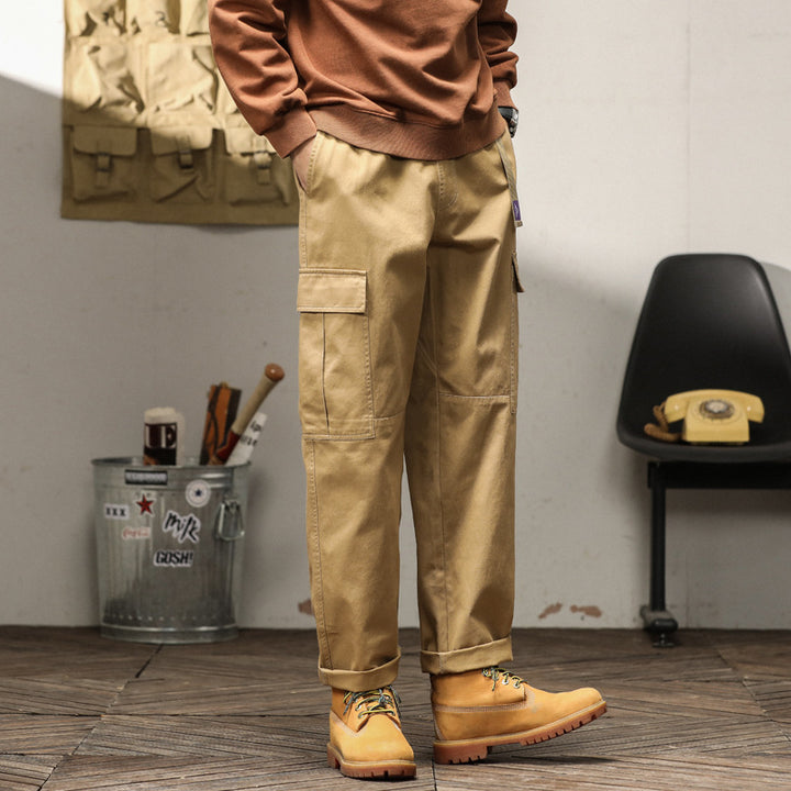 Herren Cargo-Hose mit verstellbarem Bund und mehreren praktischen Taschen Aliams