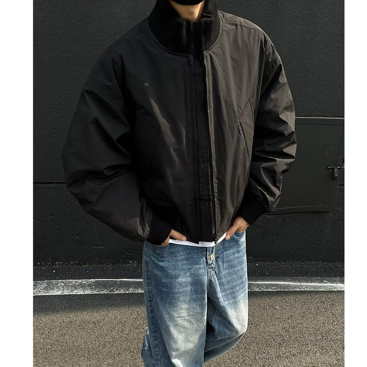 Herren stylische Bomberjacke mit elastischen Bündchen und weichem Innenfutter Aliams