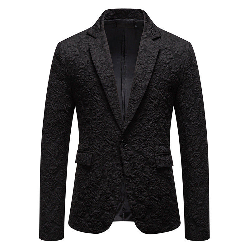 Herren Eleganter Blazer mit strukturiertem Floralmuster Aliams