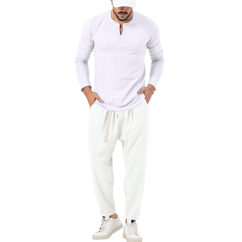 Herren Bequeme Jogginghose mit modischen Details und lässigem langarm Shirt Aliams