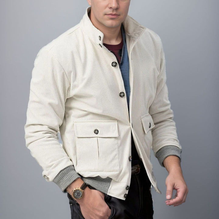 Herren sportliche Cordjacke mit praktischen Taschen und modernem Design Aliams