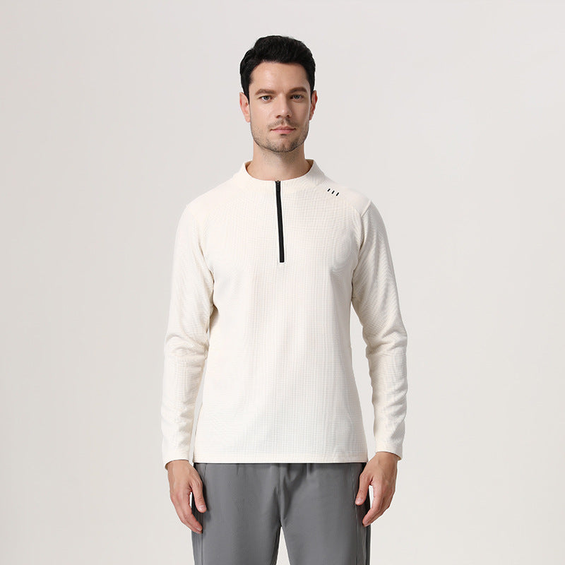 Herren sportliches Langarmshirt mit Belüftungsreißverschluss Aliams