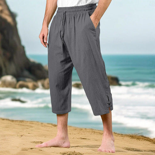 Herren Bequeme Strandhose mit seitlichen Schlitzen Aliams