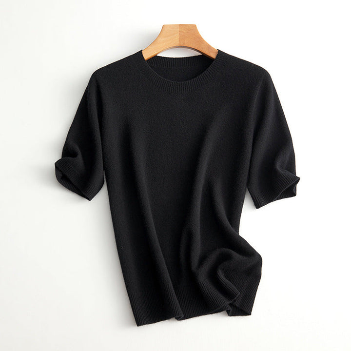 Damen Kurzarm Cashmere-Mix Pullover Aliams