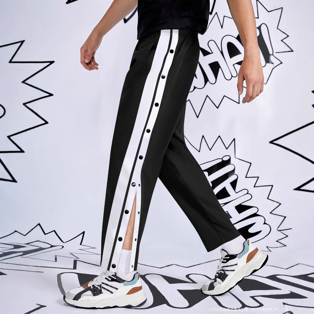 Herren Sportliche Jersey-Hose mit Druckknöpfen Aliams