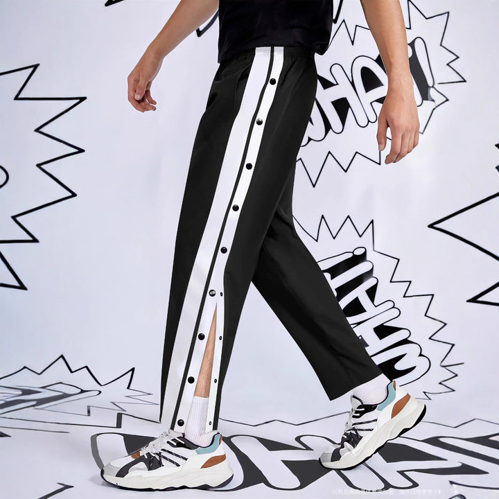 Herren Sportliche Jersey-Hose mit Druckknöpfen Aliams