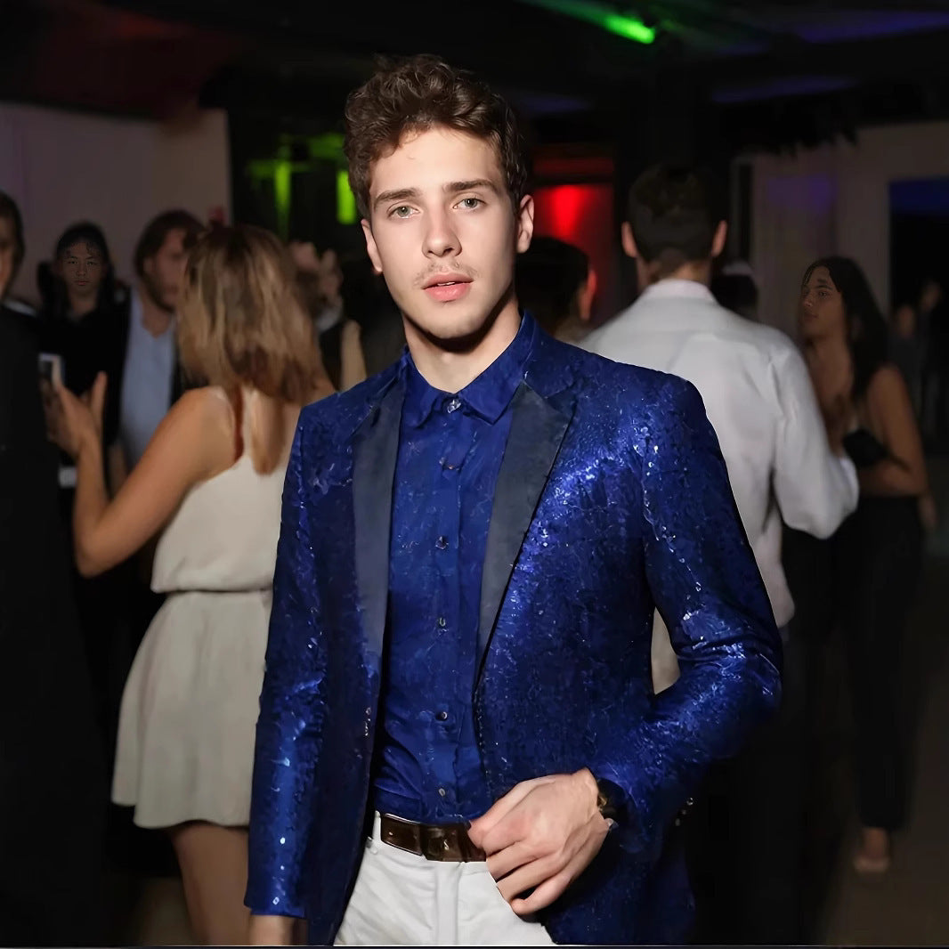 Herren Glamouröser Paillettenblazer Aliams