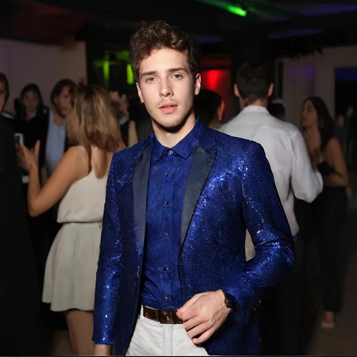 Herren Glamouröser Paillettenblazer Aliams