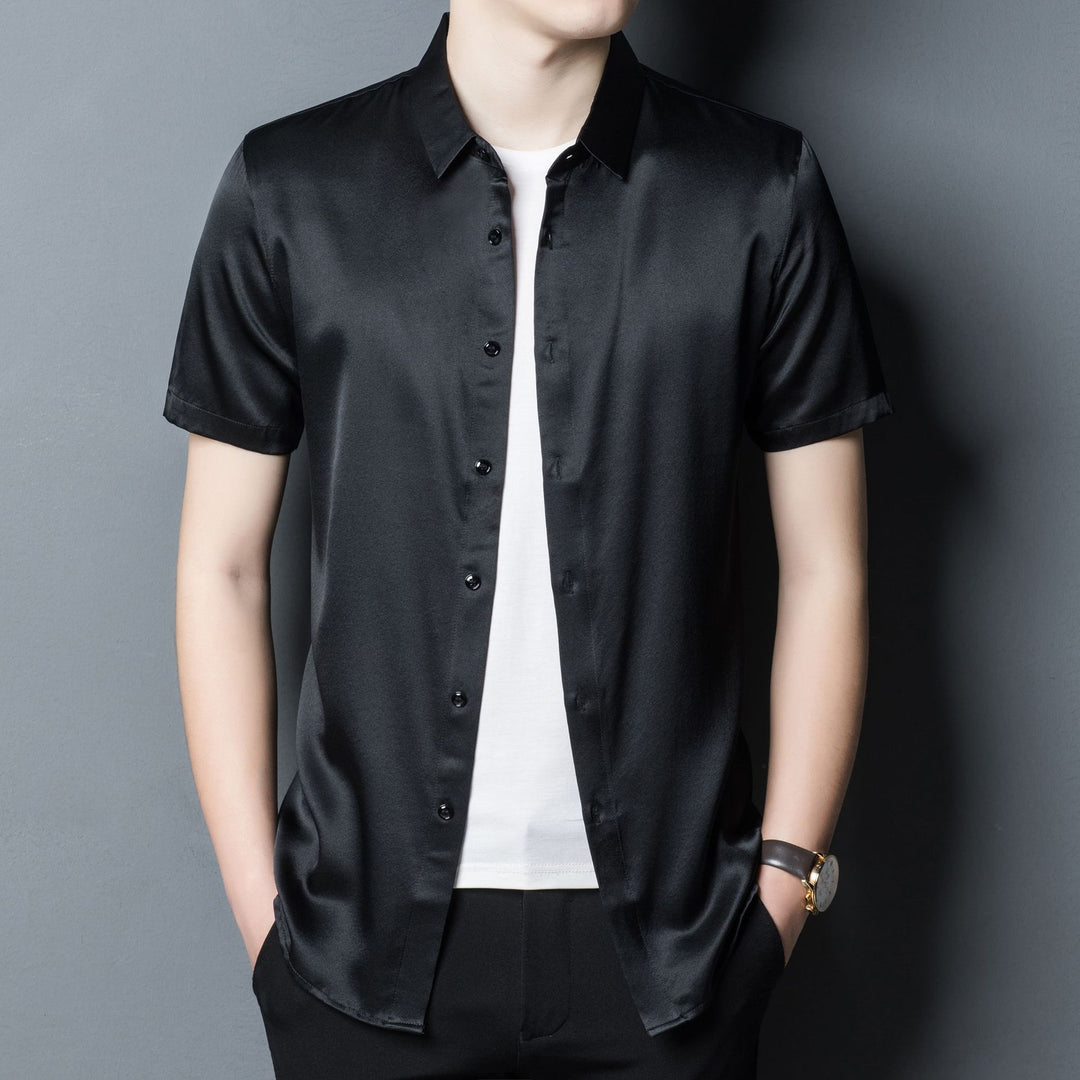 Herren Kurzarmhemd aus hochwertiger, atmungsaktiver Baumwolle Aliams