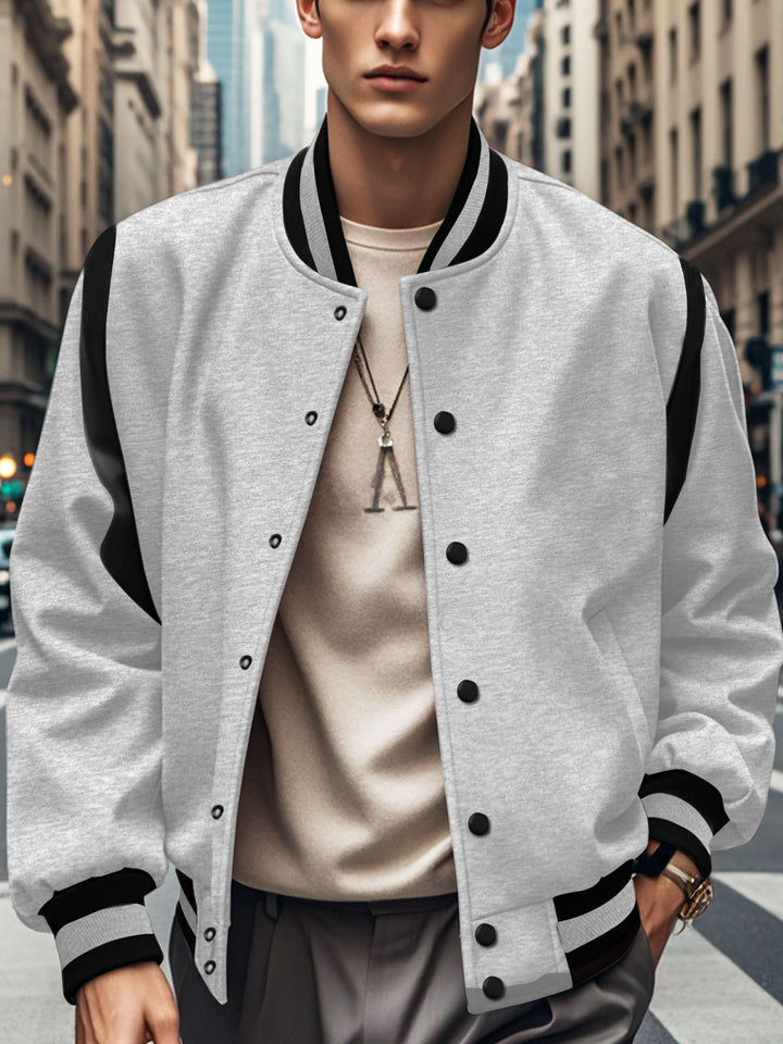 Herren Freizeitjacke im College-Stil mit kontrastierenden Ärmeln Aliams