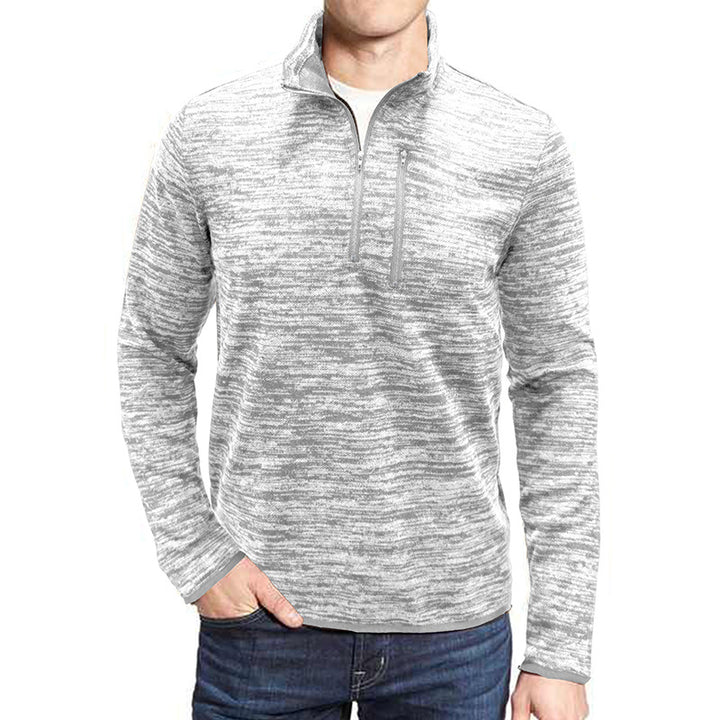 Herren Fleece-Pullover mit hohem Kragen und praktischem Reißverschluss Aliams