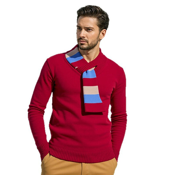 Herren eleganter Pullover mit modernem V-Ausschnitt und feinen Rippdetails Aliams
