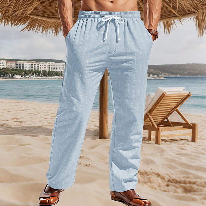 Herren elegante Freizeit-Hose mit stylischem Streifenmuster Aliams