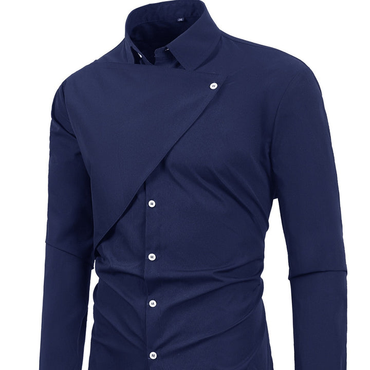 Herren Elegantes Kurzarmhemd mit asymmetrischem Design Aliams