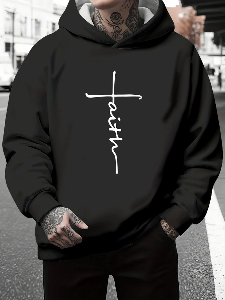 Herren Kapuzenpullover mit subtiler Farbverlauf-Optik und inspirierendem Schriftzug Aliams