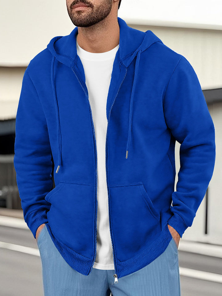 Herren Sportlicher Kapuzenpullover mit praktischen Taschen und innovativem Materialmix Aliams