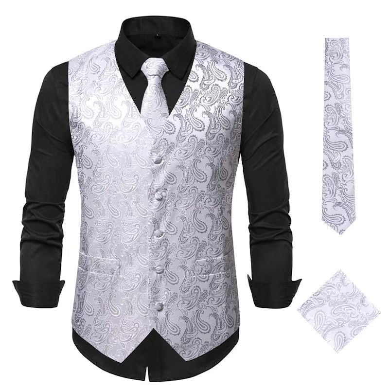 Herren elegante Anzugweste mit Paisley-Muster Aliams