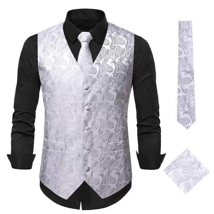 Herren elegante Anzugweste mit Paisley-Muster Aliams