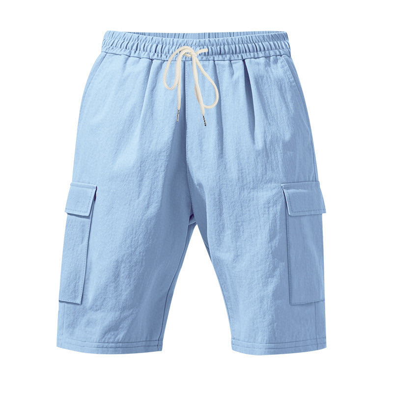 Herren Cargo-Shorts mit mehreren praktischen Taschen und elastischem Bund Aliams