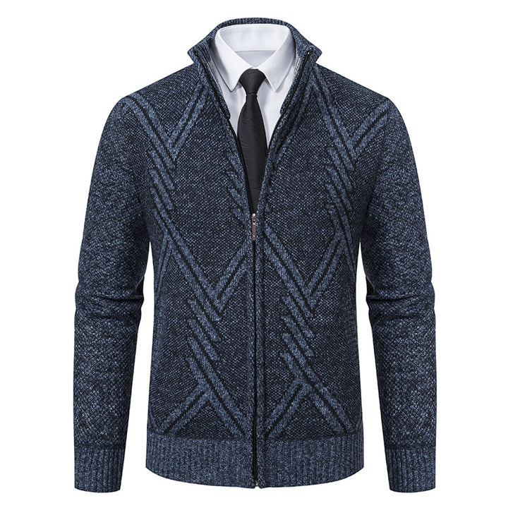 Herren Strickjacke mit modernen geometrischen Mustern Aliams