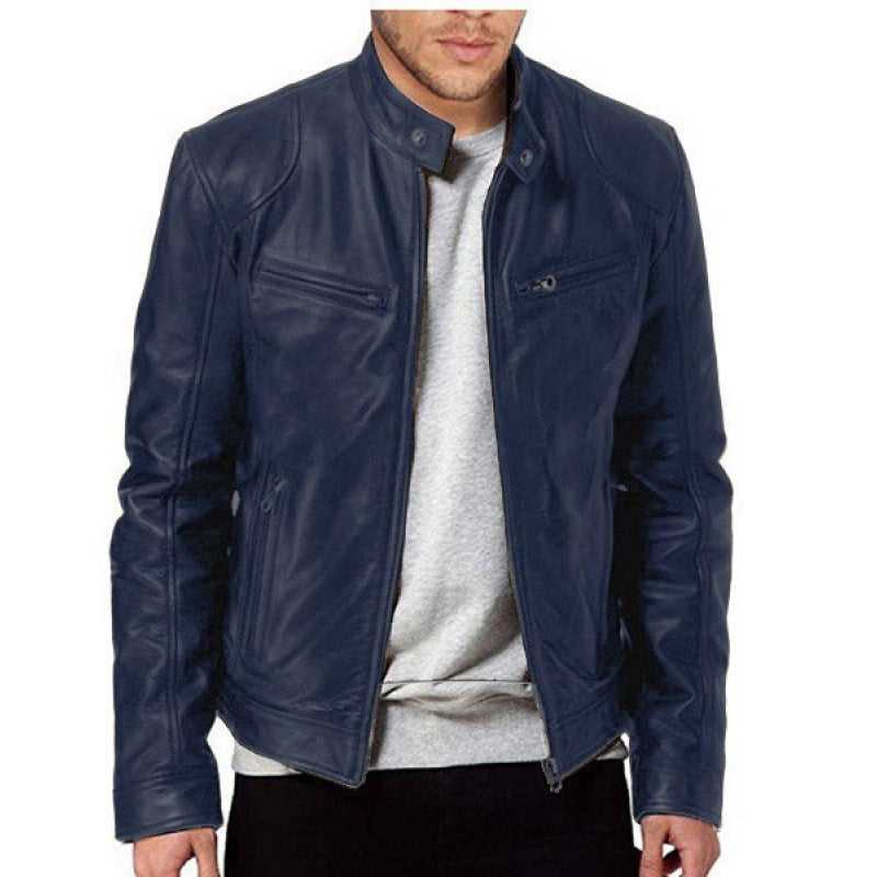 Herren hochwertige Biker-Lederjacke Aliams