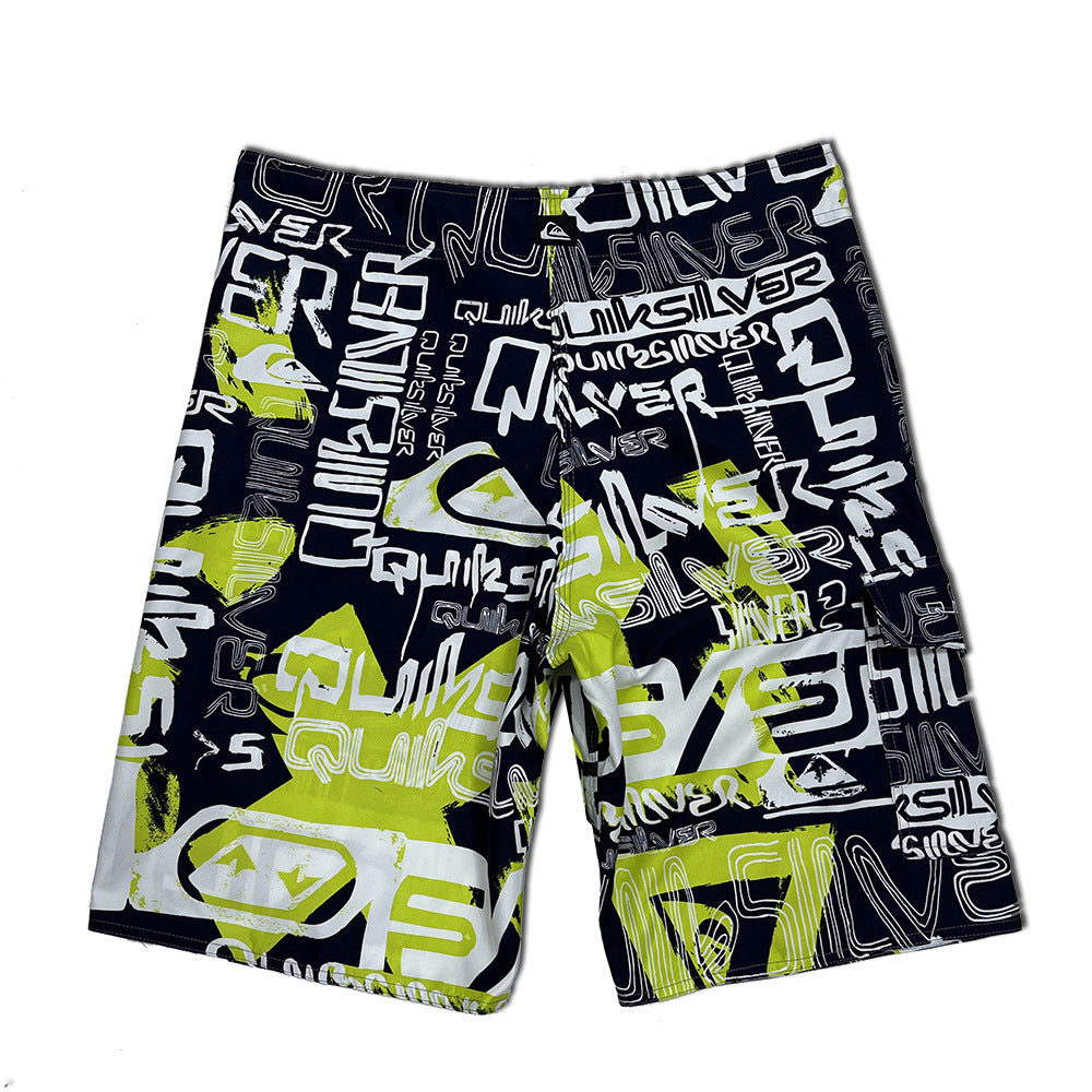 Herren Badeshorts mit modischem Grafikdesign und elastischem Bund Aliams