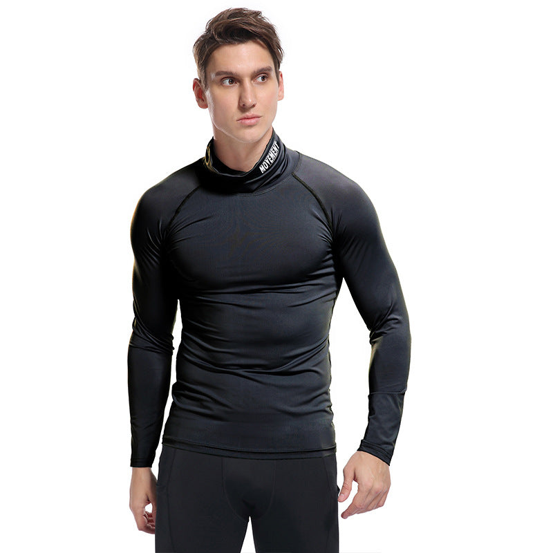 Herren Kompressor Langarmshirt mit Stehkragen Aliams