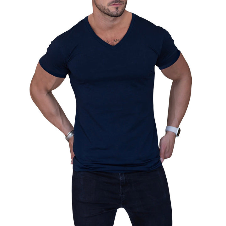 Herren V-Ausschnitt T-Shirt aus weichem Baumwollmix Aliams