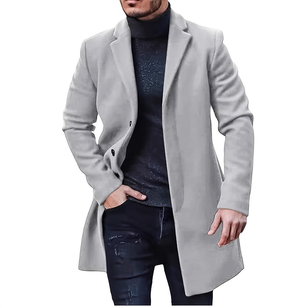 Herren eleganter Mantel mit klassischem Revers Aliams