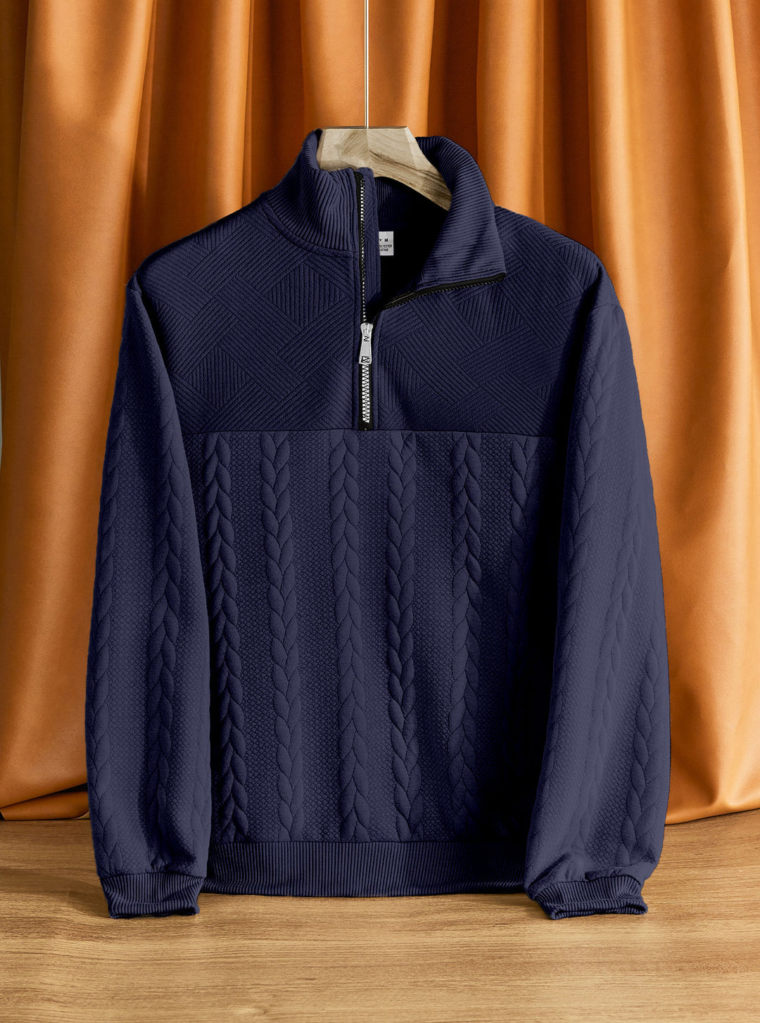 Herren Strickpullover mit hohem Kragen und strukturiertem Design Aliams