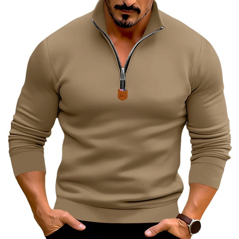 Herren sportlicher Pullover mit modernem Stehkragen und elastischen Bündchen Aliams