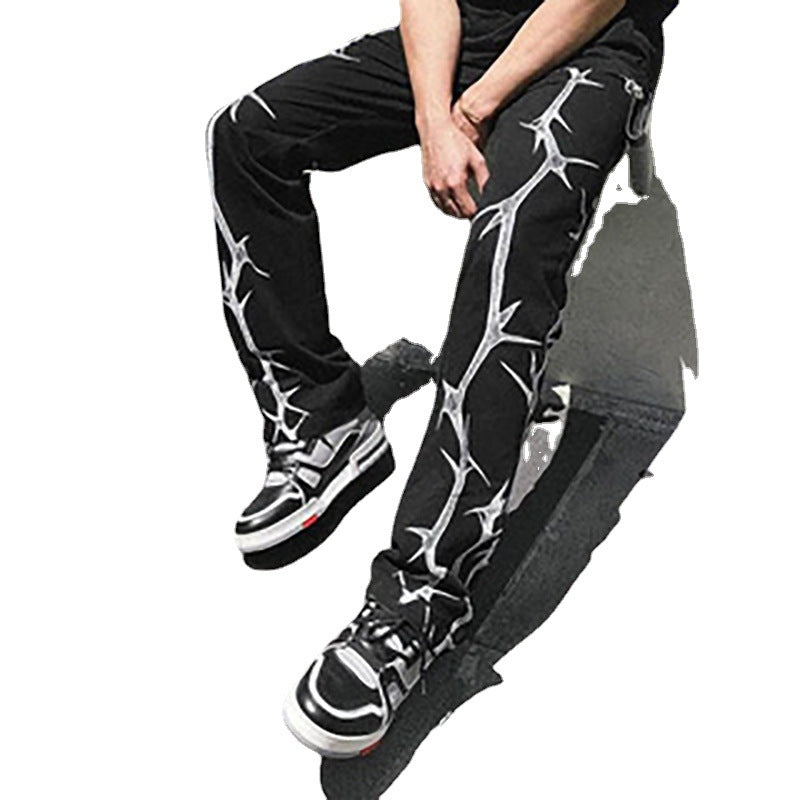 Herren stylische Cargo-Hose mit kreativen Grafikdetails Aliams