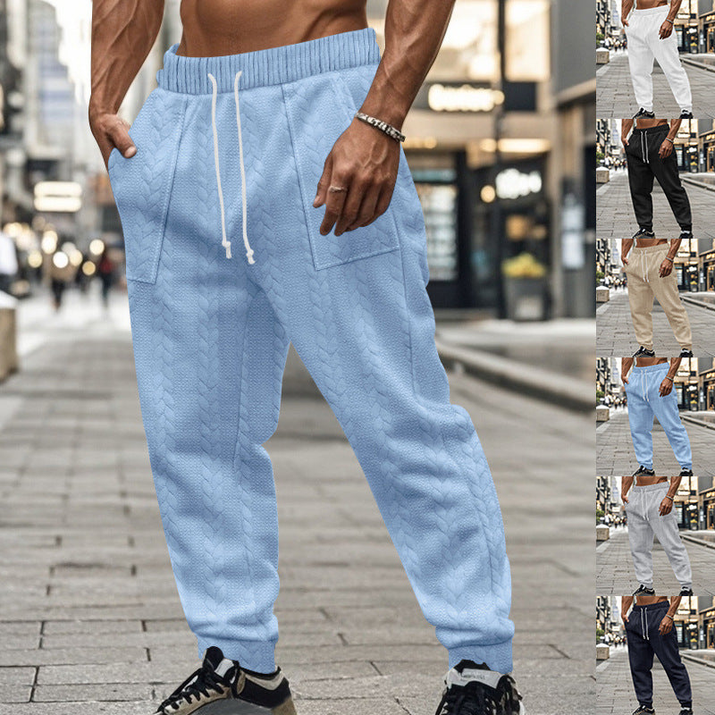 Herren bequeme Jogginghose mit strukturiertem Design und elastischem Bund Aliams