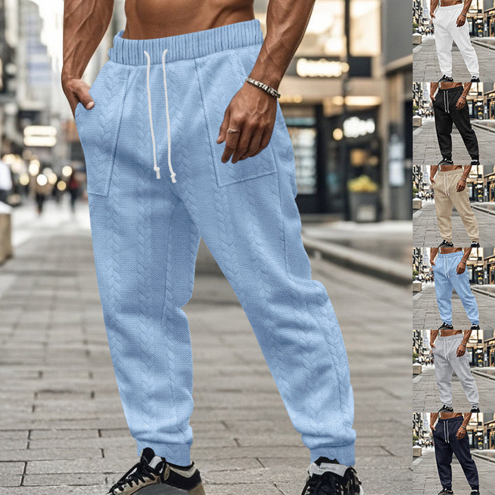 Herren bequeme Jogginghose mit strukturiertem Design und elastischem Bund Aliams