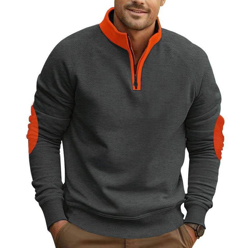 Herren Sportliches Sweatshirt mit Stehkragen und modischen Kontrastdetails Aliams