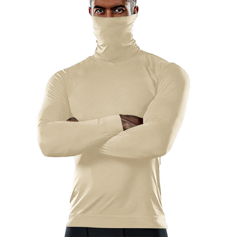 Herren funktionales Langarmshirt mit hochschließendem Kragen Aliams