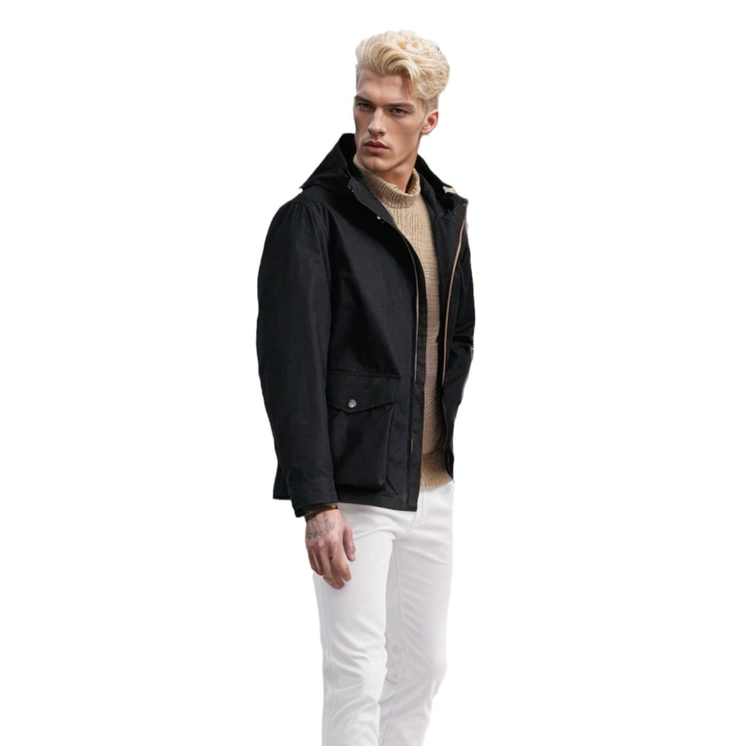 Herren funktionale Übergangsjacke mit verstellbarem Kapuzenkragen Aliams