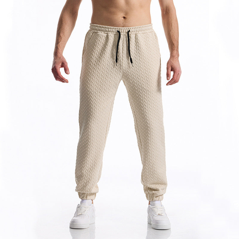 Herren bequeme Freizeithose mit elastischem Bund und Strukturmuster Aliams