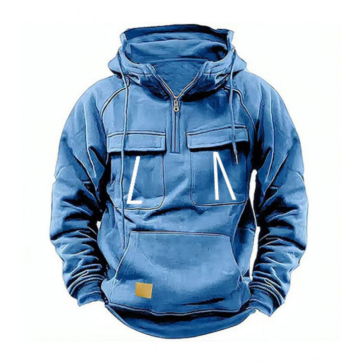 Herren Freizeit Kapuzenpullover mit Taschen und modernem Schnitt Aliams
